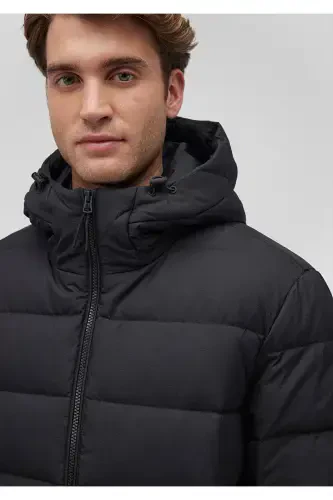 Black Hooded Puffer Jacket (0110193-71379) - 5