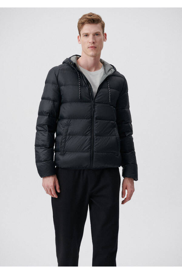 Black Hooded Puffer Jacket (0110267-900) - 1