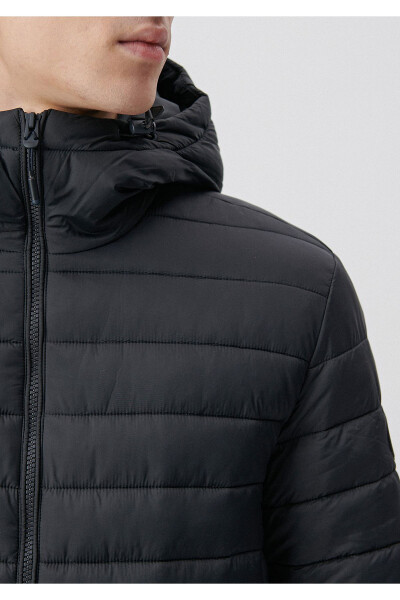 Black Hooded Puffer Jacket - 6