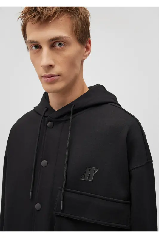 Black Hooded Sweatshirt - 5