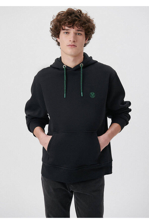 Black Hooded Sweatshirt with Logo Embroidery 065809-900 - 7