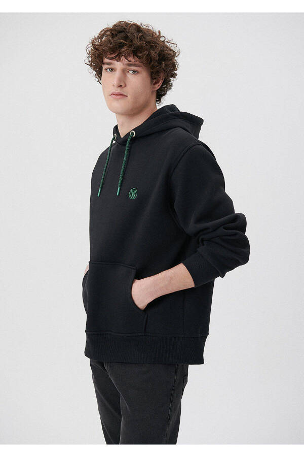 Black Hooded Sweatshirt with Logo Embroidery 065809-900 - 8