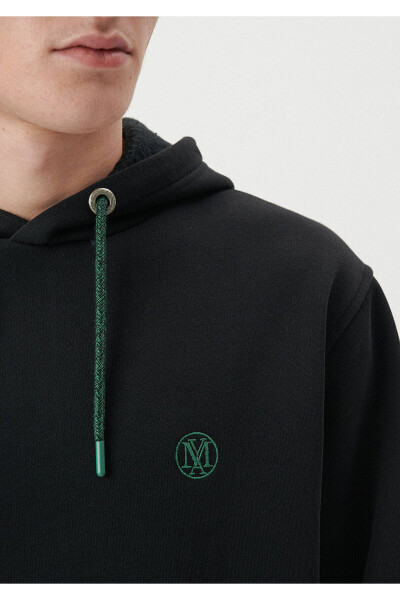 Black Hooded Sweatshirt with Logo Embroidery 065809-900 - 11