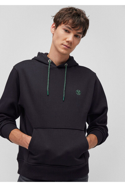 Black Hooded Sweatshirt with Logo Embroidery 065809-900 - 1