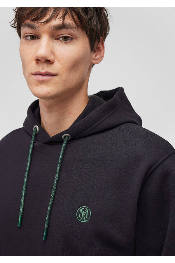 Black Hooded Sweatshirt with Logo Embroidery 065809-900 - 5