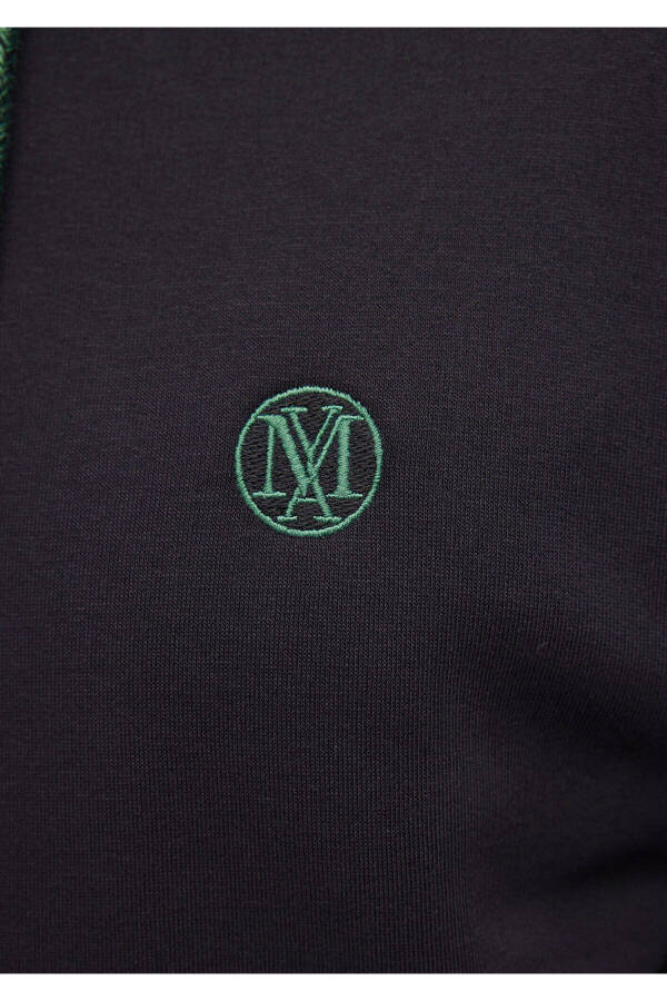 Black Hooded Sweatshirt with Logo Embroidery 065809-900 - 6