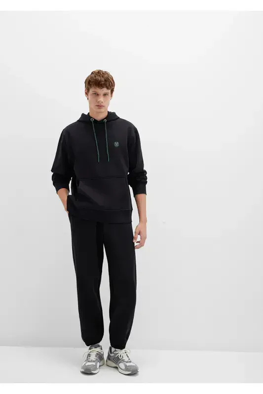 Black Hooded Sweatshirt with Logo Embroidery 065809-900 - 2