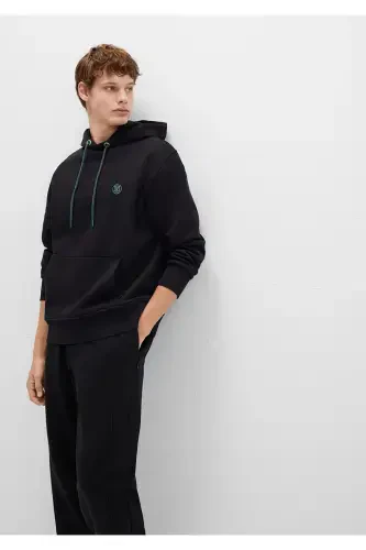 Black Hooded Sweatshirt with Logo Embroidery 065809-900 - 3