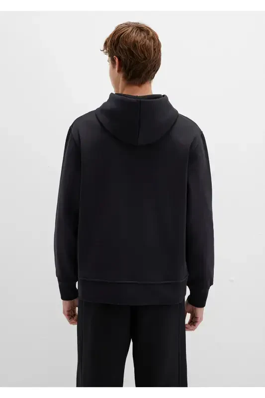 Black Hooded Sweatshirt with Logo Embroidery 065809-900 - 5