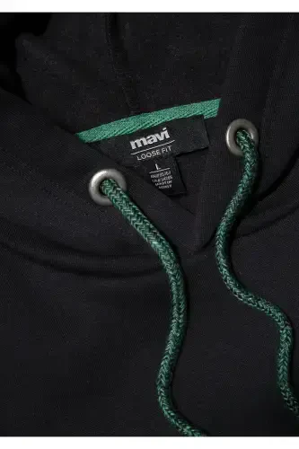 Black Hooded Sweatshirt with Logo Embroidery 065809-900 - 7