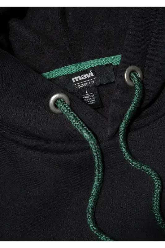 Black Hooded Sweatshirt with Logo Embroidery 065809-900 - 7