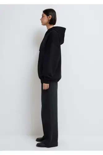 Black Hooded Zip Sweatshirt 1610221-900 - 5