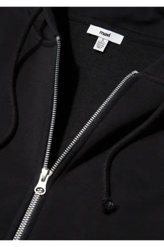 Black Hooded Zip Sweatshirt 1610221-900 - 8