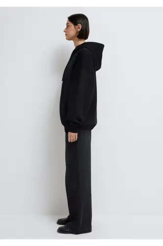 Black Hooded Zip Sweatshirt 1610221-900 - 5