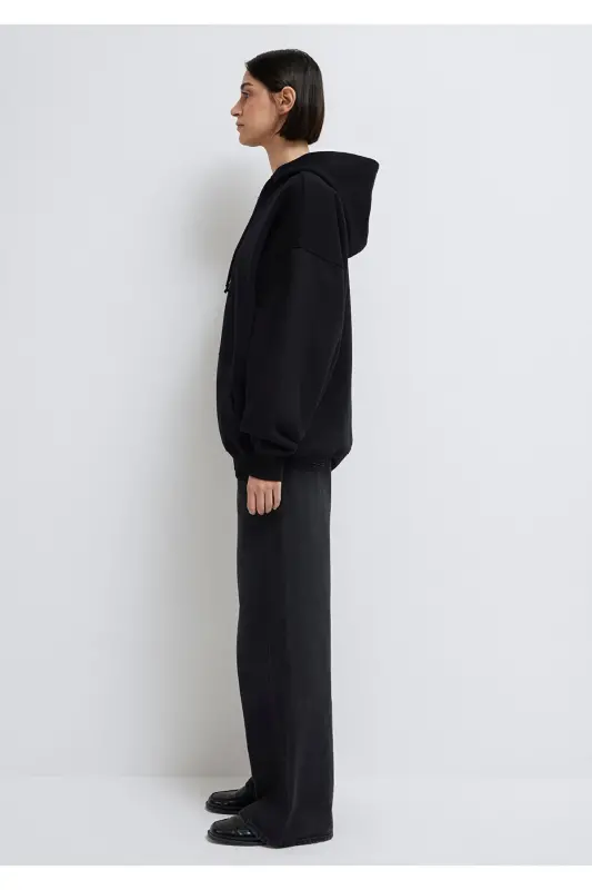 Black Hooded Zip Sweatshirt 1610221-900 - 5