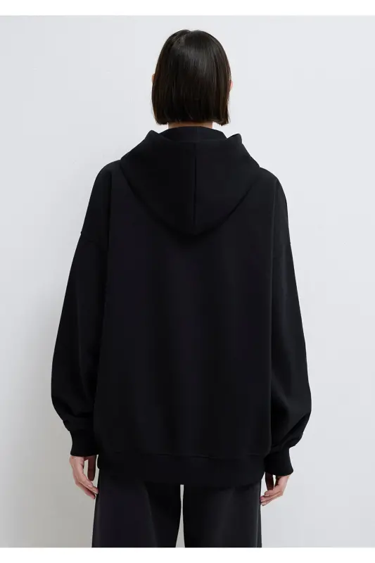 Black Hooded Zip Sweatshirt 1610221-900 - 6