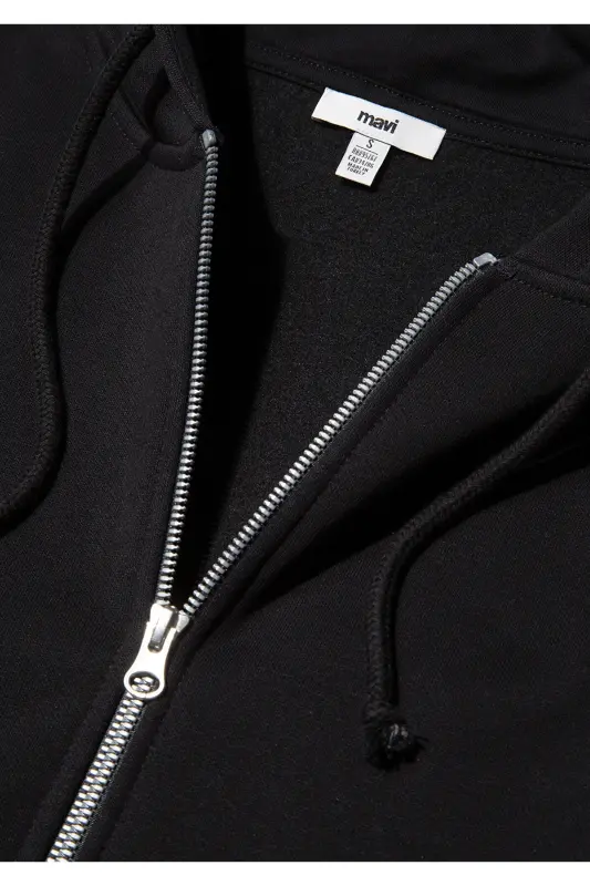 Black Hooded Zip Sweatshirt 1610221-900 - 8