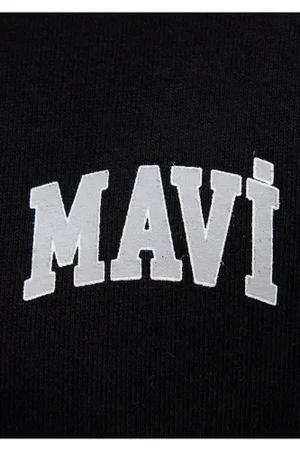 Black Hoodie with Zipper and Logo Print 1s10178-900 - 7