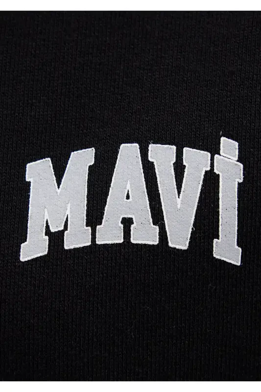 Black Hoodie with Zipper and Logo Print 1s10178-900 - 7