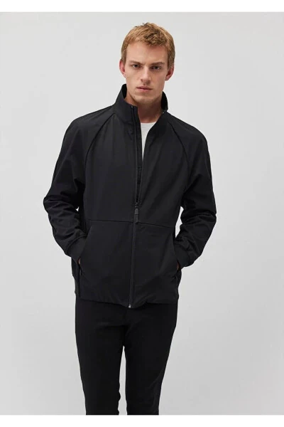 Black Jacket with a Stand Collar from the Men's Collection - Modazone (1)