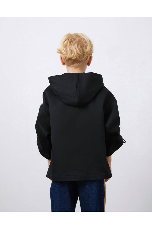 Black Jacket with Ruffled Sleeves - 6