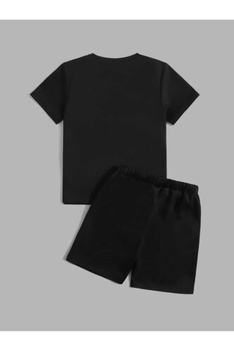 Black Kids NASA Printed Shorts Set - BYMEER (1)