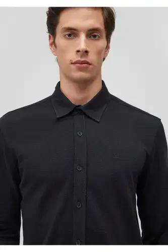 Black Knitted Shirt Slim Fit / Slim Fit 0211107-900 - 5