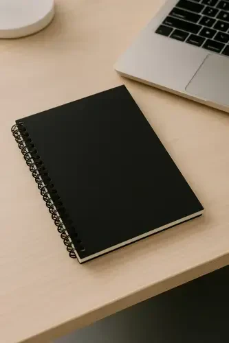 Black Kraft Cover Lined Notebook - 3