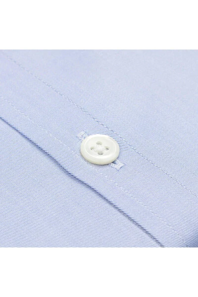 Black Label Blue Twill Texture Tailor Fit Classic Collar Thomas Mason Sea Island Cotton Shirt - 3