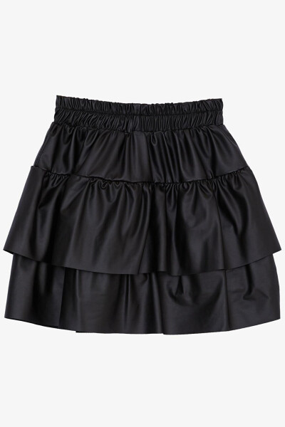 Black Layered Skirt with Bow for Girls (5-10 Years Old) - 6