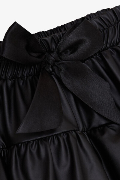 Black Layered Skirt with Bow for Girls (5-10 Years Old) - 7