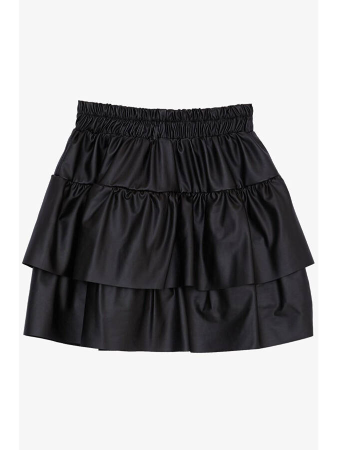 Black Layered Skirt with Bow for Girls (5-10 Years Old) - 2