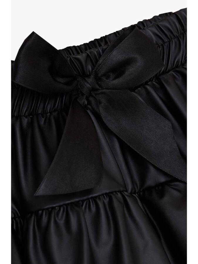 Black Layered Skirt with Bow for Girls (5-10 Years Old) - 3