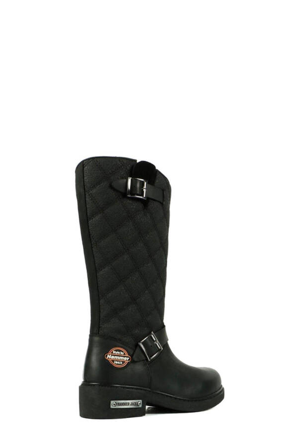 Black leather boots (102) - 15980-z - 4