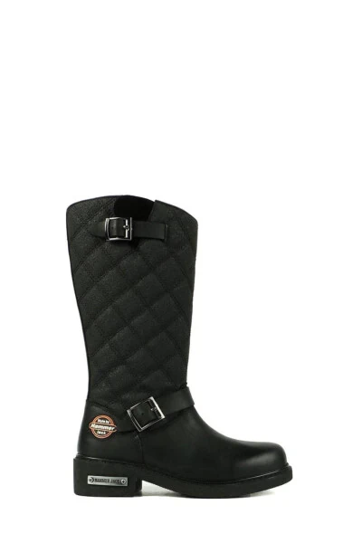 Black leather boots (102) - 15980-z - 1