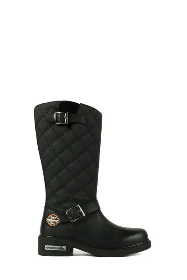 Black leather boots (102) - 15980-z - 1