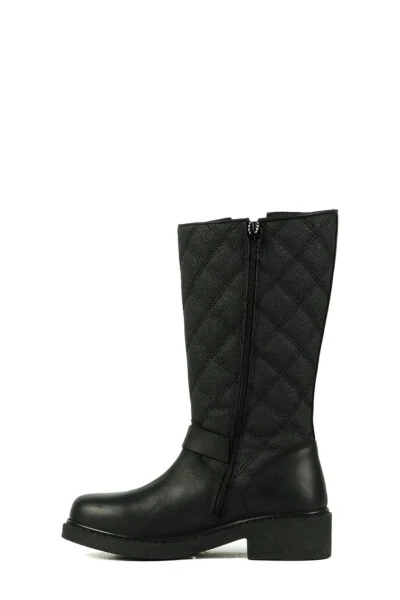 Black leather boots (102) - 15980-z - 3