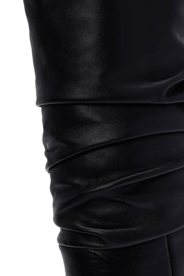 Black leather boots, thin heel, 24WFD122318 - 2