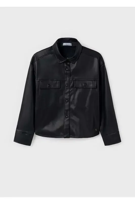 Black Leather Jacket for Girls - 1