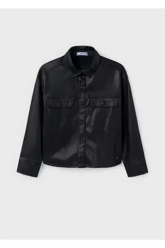 Black Leather Jacket for Girls - MAYORAL (1)
