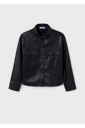 Black Leather Jacket for Girls - 1