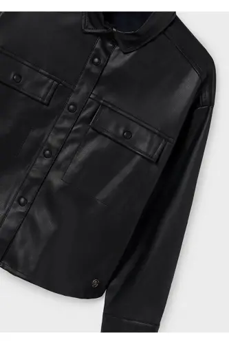 Black Leather Jacket for Girls - MAYORAL (1)