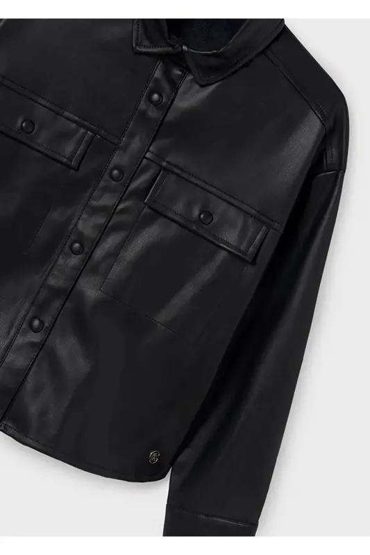 Black Leather Jacket for Girls - 2