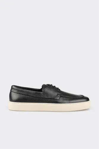Black Leather Men's Casual Shoes 