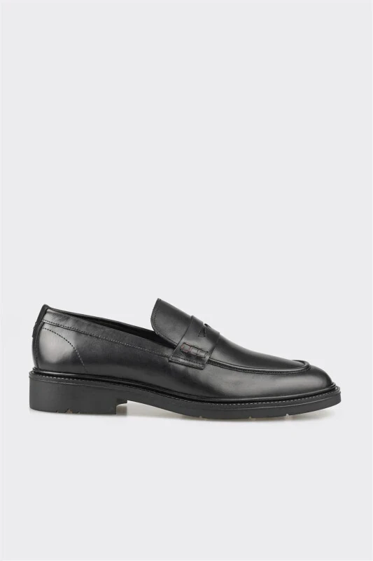Black Leather Men's Casual Shoes - ELLE