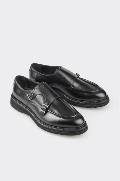 Black Leather Men's Casual Shoes - ELLE SHOES (1)