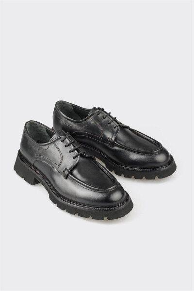Black Leather Men's Casual Shoes - ELLE SHOES (1)