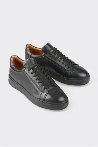 Black Leather Men's Casual Shoes - ELLE (1)