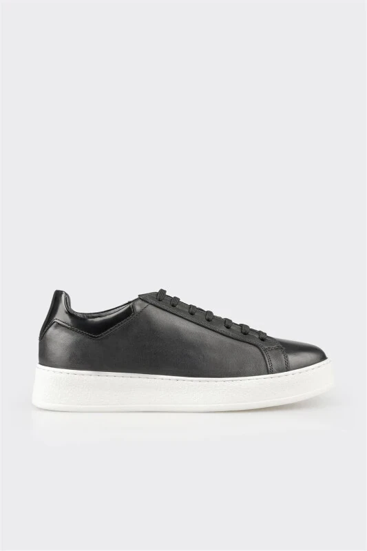 Black Leather Men's Casual Shoes - ELLE
