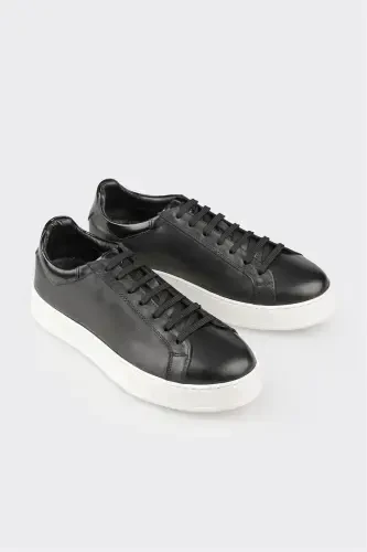 Black Leather Men's Casual Shoes - ELLE (1)